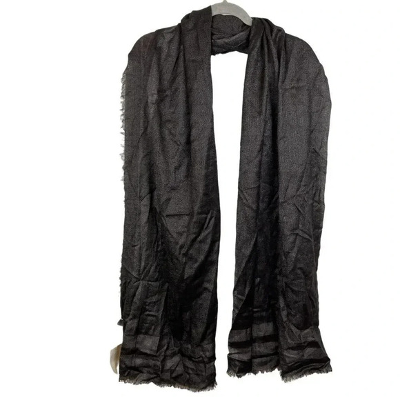 Kinross cashmere scarf lightweight black NWT - Picture 2 of 15